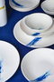 Hermia Toros Juego de Cena de Porcelana 18 Piezas Blanco y Azul